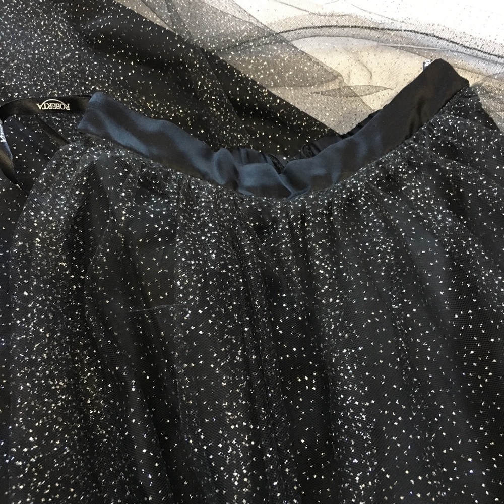 Metallic Sparkle Tulle Tute Mesh Formal Maxi Skirt - Picture 3 of 8